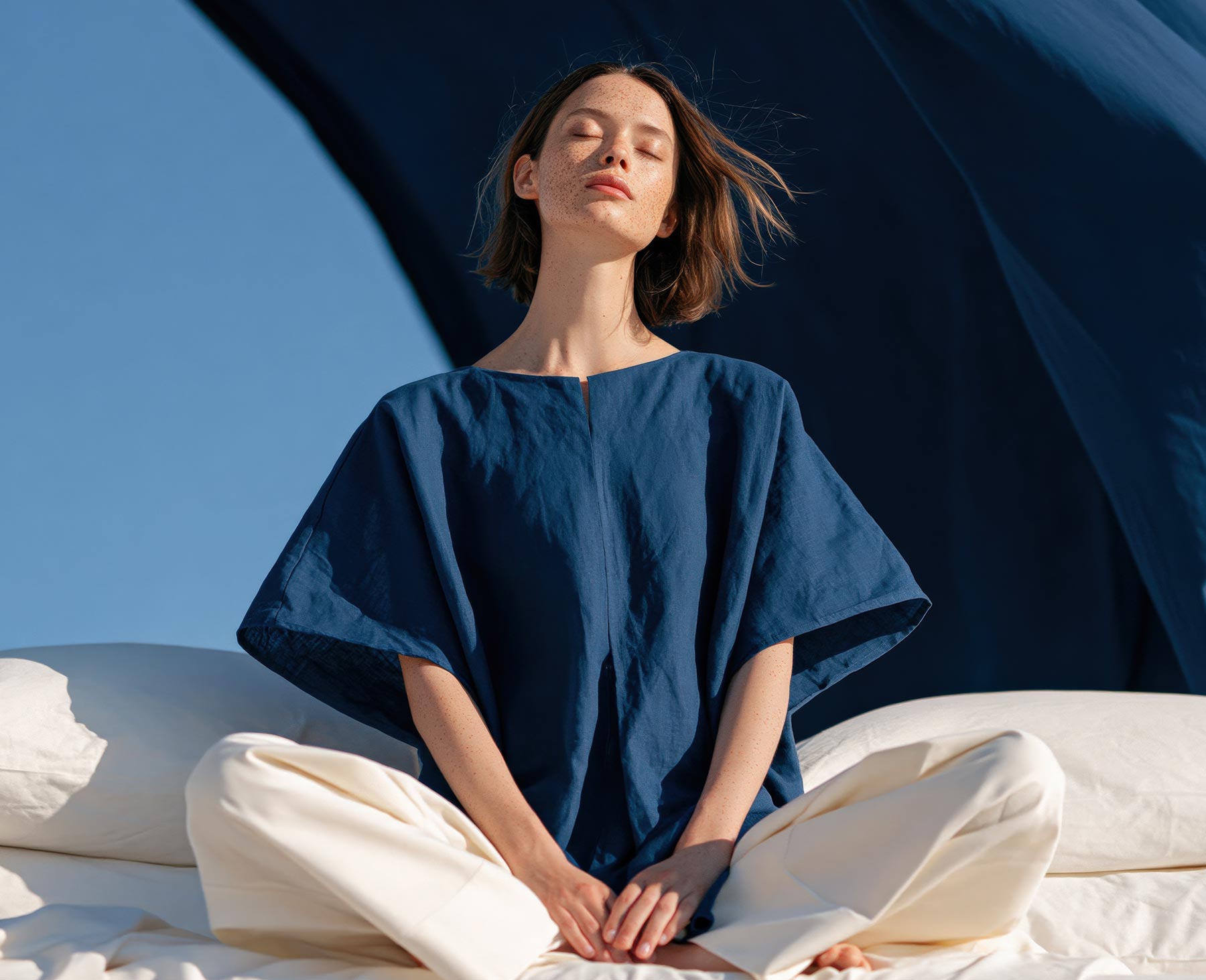 A woman relaxes